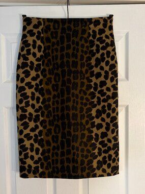 Hobbs Invitation Leopard Print Pencil Skirt UK 10